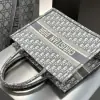  Dior Medium Dior Book Tote Ecru and Gray Dior Oblique Embroidery #3265 - Image 4