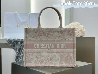 Replica Medium Dior Book Tote Ecru and Pink Toile de Jouy Embroidery #3271