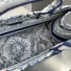  Medium Dior Book Tote White and Navy Blue Toile de Jouy Soleil Embroidery #3274 - Image 3