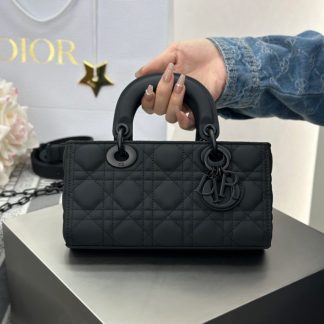 Replica Dior Small Lady D-Joy Bag Ultramatte Black Cannage Calfskin #3286