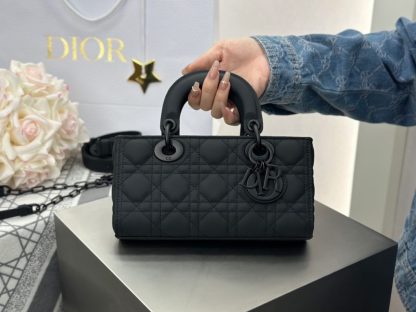 Replica Dior Small Lady D-Joy Bag Ultramatte Black Cannage Calfskin #3286