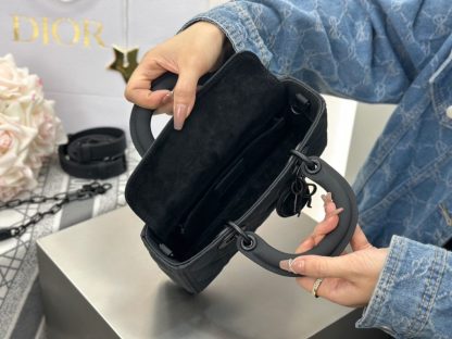 Dior Small Lady D-Joy Bag Ultramatte Black Cannage Calfskin #3286 - Image 8