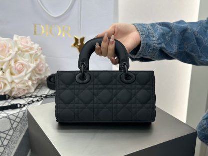  Dior Small Lady D-Joy Bag Ultramatte Black Cannage Calfskin #3286 - Image 14
