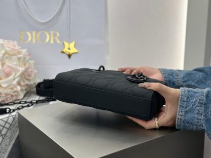  Dior Small Lady D-Joy Bag Ultramatte Black Cannage Calfskin #3286 - Image 15