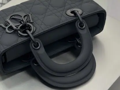  Dior Small Lady D-Joy Bag Ultramatte Black Cannage Calfskin #3286 - Image 4