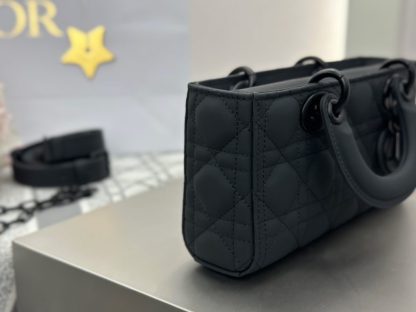  Dior Small Lady D-Joy Bag Ultramatte Black Cannage Calfskin #3286 - Image 5