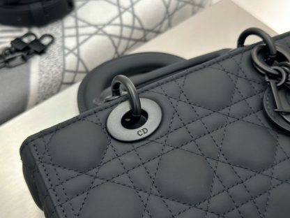  Dior Small Lady D-Joy Bag Ultramatte Black Cannage Calfskin #3286 - Image 6