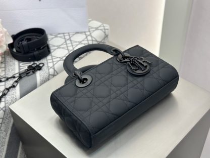  Dior Small Lady D-Joy Bag Ultramatte Black Cannage Calfskin #3286 - Image 7