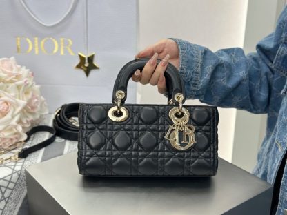 Replica Small Lady D-Joy Bag Black Cannage Lambskin #3283
