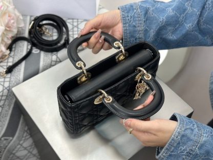  Dior Small Lady D-Joy Bag Black Cannage Lambskin #3283 - Image 14
