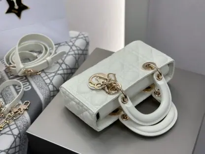  Dior Small Lady D-Joy Bag Latte Cannage Lambskin #3284 - Image 9