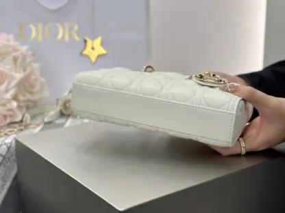  Dior Small Lady D-Joy Bag Latte Cannage Lambskin #3284 - Image 11