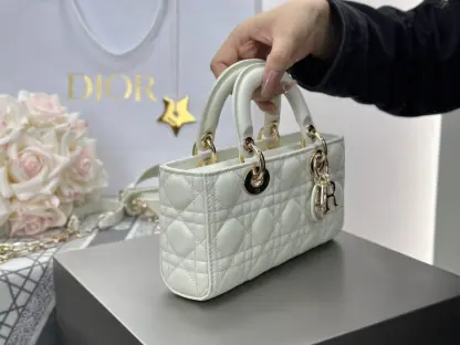  Dior Small Lady D-Joy Bag Latte Cannage Lambskin #3284 - Image 13