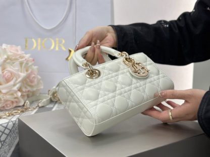  Dior Small Lady D-Joy Bag Latte Cannage Lambskin #3284 - Image 15