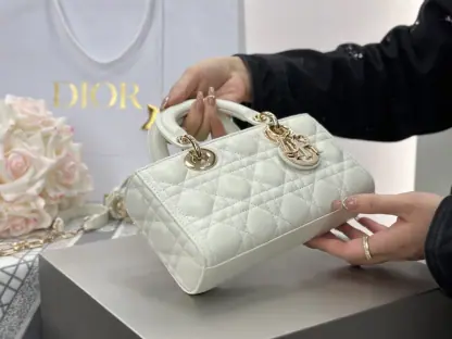  Dior Small Lady D-Joy Bag Latte Cannage Lambskin #3284 - Image 15