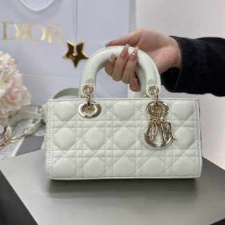 Replica Small Lady D-Joy Bag Latte Cannage Lambskin #3284