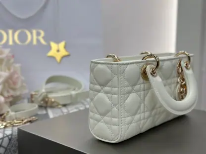  Dior Small Lady D-Joy Bag Latte Cannage Lambskin #3284 - Image 2