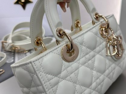  Dior Small Lady D-Joy Bag Latte Cannage Lambskin #3284 - Image 7