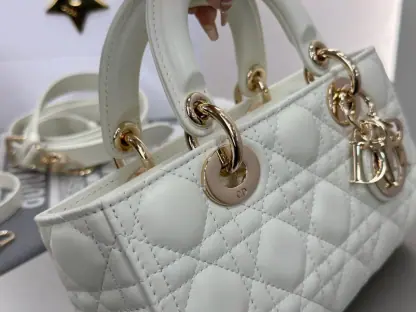  Dior Small Lady D-Joy Bag Latte Cannage Lambskin #3284 - Image 7