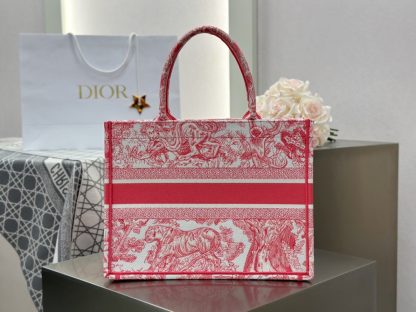  Medium Dioriviera Dior Book Tote Candy Pink Toile de Jouy Embroidery #3269 - Image 8