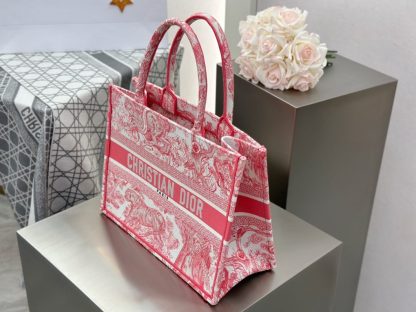  Medium Dioriviera Dior Book Tote Candy Pink Toile de Jouy Embroidery #3269 - Image 3