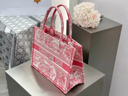  Medium Dioriviera Dior Book Tote Candy Pink Toile de Jouy Embroidery #3269 - Image 3