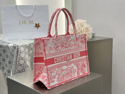  Medium Dioriviera Dior Book Tote Candy Pink Toile de Jouy Embroidery #3269 - Image 9