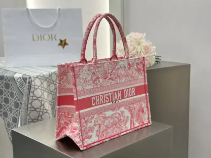  Medium Dioriviera Dior Book Tote Candy Pink Toile de Jouy Embroidery #3269 - Image 9