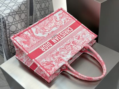  Medium Dioriviera Dior Book Tote Candy Pink Toile de Jouy Embroidery #3269 - Image 4