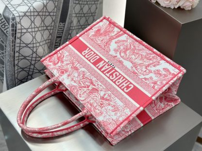  Medium Dioriviera Dior Book Tote Candy Pink Toile de Jouy Embroidery #3269 - Image 5