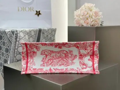  Medium Dioriviera Dior Book Tote Candy Pink Toile de Jouy Embroidery #3269 - Image 7