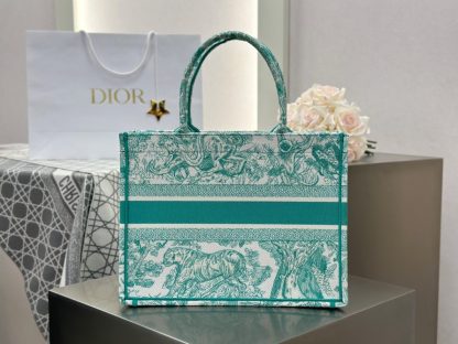  Medium Dioriviera Dior Book Tote Aquamarina Toile de Jouy Embroidery #3270 - Image 3