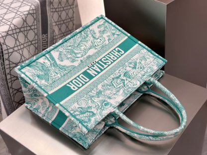  Medium Dioriviera Dior Book Tote Aquamarina Toile de Jouy Embroidery #3270 - Image 4