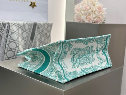  Medium Dioriviera Dior Book Tote Aquamarina Toile de Jouy Embroidery #3270 - Image 6