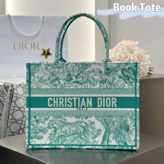 Replica Medium Dioriviera Dior Book Tote Aquamarina Toile de Jouy Embroidery #3270
