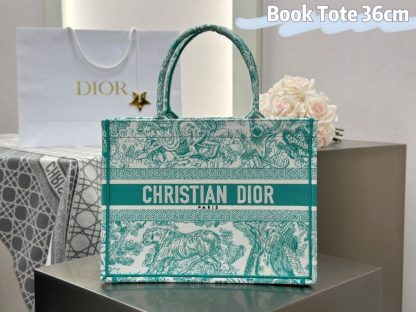 Replica Medium Dioriviera Dior Book Tote Aquamarina Toile de Jouy Embroidery #3270