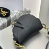  Mini Saddle Bag with Strap Black Grained Calfskin #3259 - Image 12