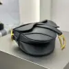  Mini Saddle Bag with Strap Black Grained Calfskin #3259 - Image 6