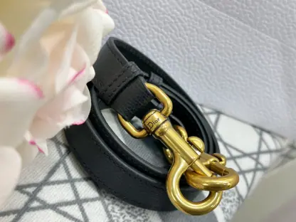  Mini Saddle Bag with Strap Black Grained Calfskin #3259 - Image 2