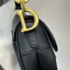  Mini Saddle Bag with Strap Black Grained Calfskin #3259 - Image 3