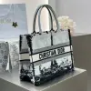  Medium Dior Book Tote White and Black Paris Embroidery #3267 - Image 12
