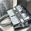  Medium Dior Book Tote White and Black Paris Embroidery #3267 - Image 15