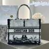 Replica Medium Dior Book Tote White and Black Paris Embroidery #3267