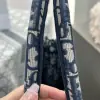  Large Dior Book Tote Ecru and Blue Dior Oblique Embroidery #3268 - Image 2