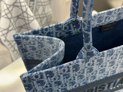  Dior Medium Dior Book Tote Blue Denim Dior Oblique Jacquard #3263 - Image 7