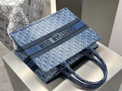  Dior Medium Dior Book Tote Blue Denim Dior Oblique Jacquard #3263 - Image 4