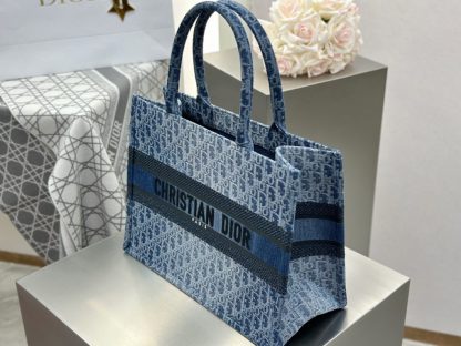  Dior Medium Dior Book Tote Blue Denim Dior Oblique Jacquard #3263 - Image 8
