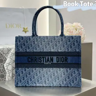 Replica Dior Medium Dior Book Tote Blue Denim Dior Oblique Jacquard #3263