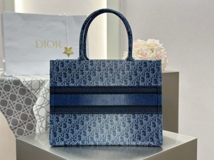  Dior Medium Dior Book Tote Blue Denim Dior Oblique Jacquard #3263 - Image 5