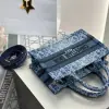  Mini Dior Book Tote Blue Denim Dior Oblique Jacquard #3277 - Image 3